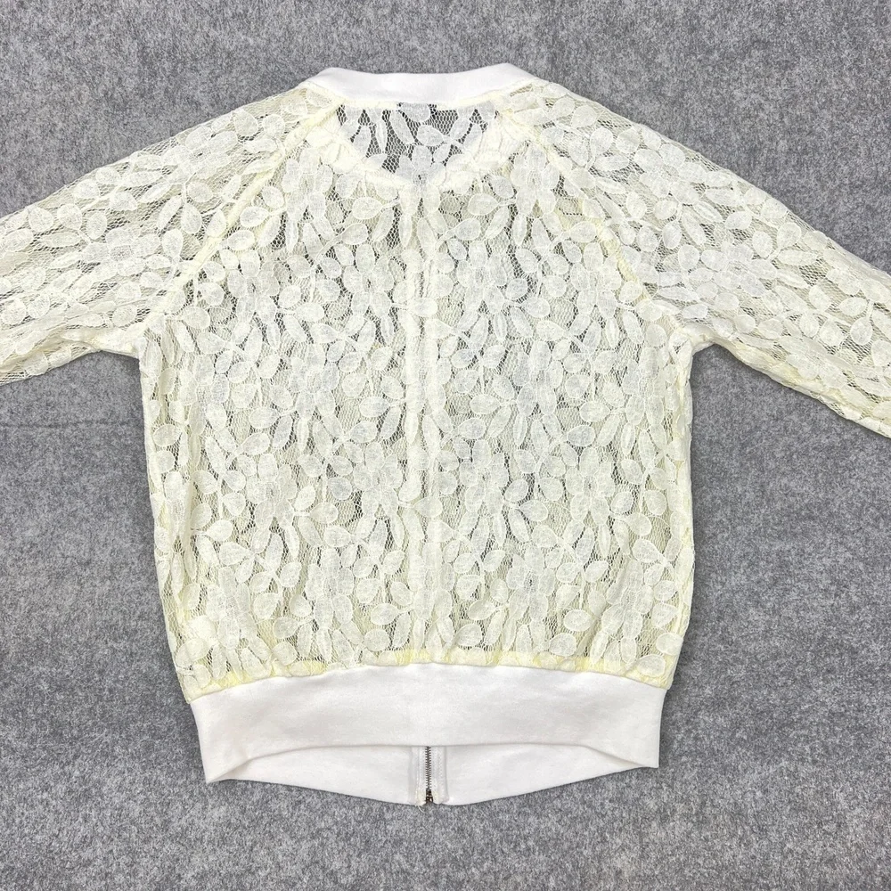 Disney Jacket Juniors Girls Medium Cream Lace Beauty and the Beast‎ Full Zip